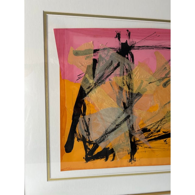 Vintage Larry Kessler Abstract Collage Painting, 1962 For Sale - Image 4 of 9