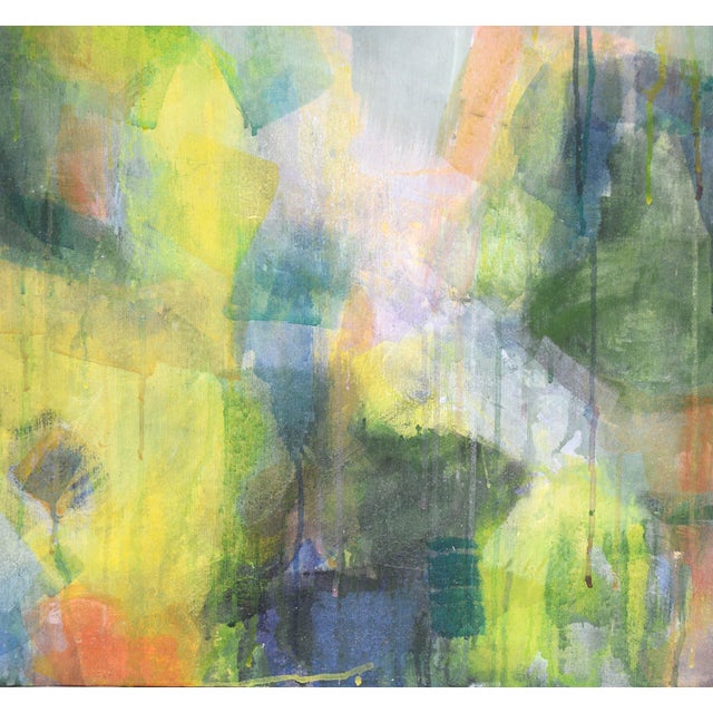 1960s Color Field - Abstract Green and Yellow by Patricia Gren Hayes Acrylic by Patricia Gren Hayes For Sale - Image 5 of 7