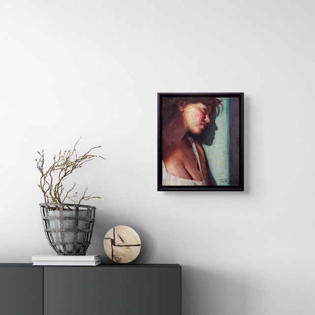 Early 21st Century Lost in Thought by Matt Talbert | Oil on Linen Panel Portrait of a woman in profile. For Sale - Image 5 of 5
