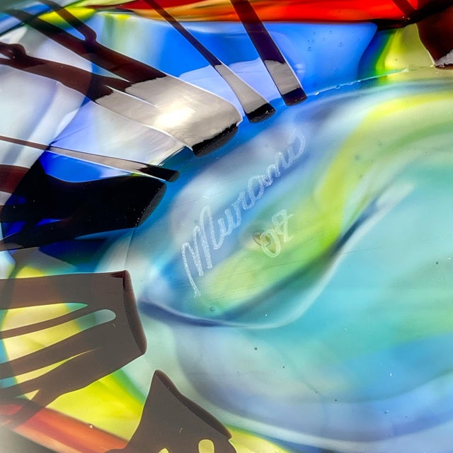 1980s Large Vintage Murano Glass Vase Murrine, Italy, 1980s For Sale - Image 5 of 14