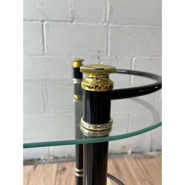 Modern Black and Brass Tea or Bar Cart, Vintage Design, Elegant Style For Sale - Image 9 of 11
