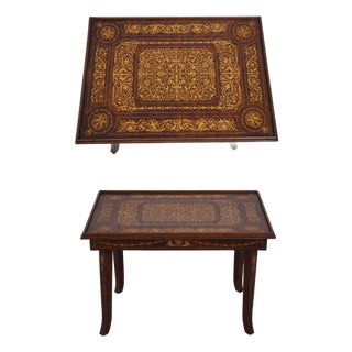 Vintage Italian Marquetry Inlaid Accent Table For Sale