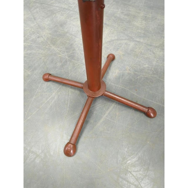 Industrial Adjustable Swivel Chair with Leather Seat, 1930s For Sale - Image 15 of 16