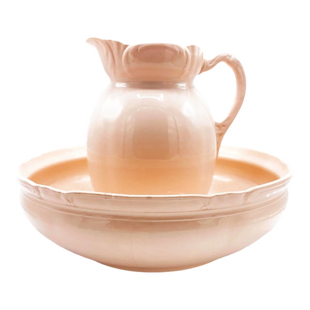 Priscilla Presley's Art Deco French Light Pink Boudoir Set - 2 Pieces For Sale