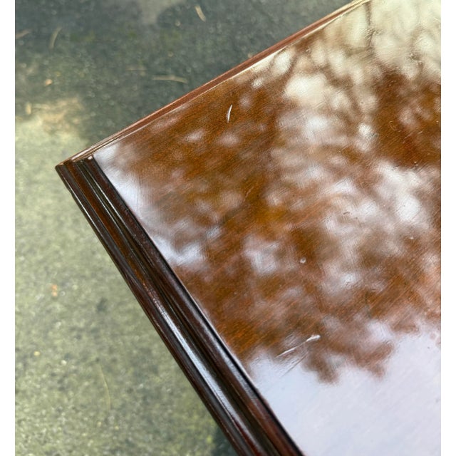 Wood Vintage Ethan Allen Georgian Court Cherry Console Table For Sale - Image 7 of 8