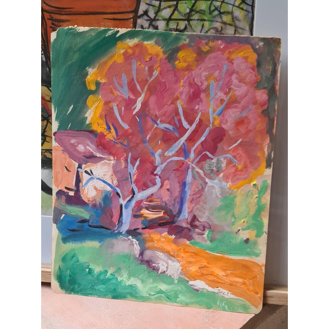 1960s Gabrielle Ricard-Cordingley, Fauvist Landscape, Gouache on Paper, 1960s For Sale - Image 5 of 7