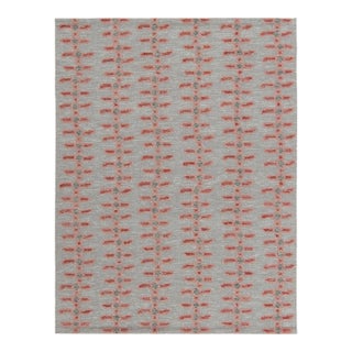 Scandinavian Style Kilim Rug in Gray, Red & Pink by Rug & Kilim 12x15 For Sale