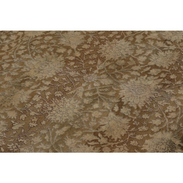 2010s Rug & Kilim’s Modern Classics Rug in Beige and Gold Floral Lattice Design For Sale - Image 5 of 8