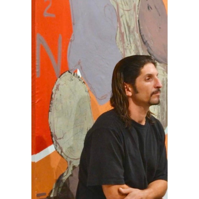 Black Abstract Collage Painting by Artist Christopher Shoemaker, 30” X 24”, Signed For Sale - Image 8 of 10