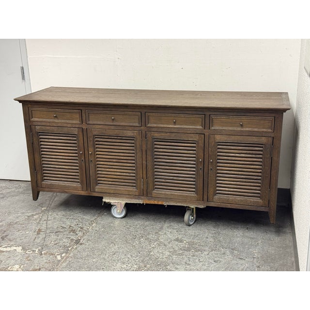 Restoration Hardware Driftwood Oak Shutter Sideboard For Sale - Image 11 of 12