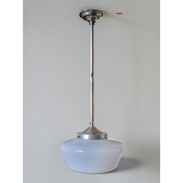 Opaline Glass Pendant Light, 1950s For Sale - Image 9 of 9