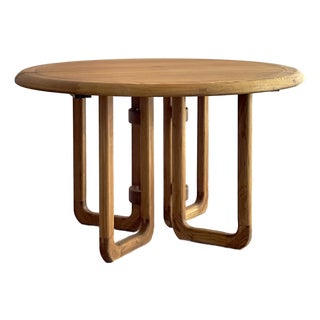 Round Mid-Century Danish Style Warm Wood Dining Table For Sale