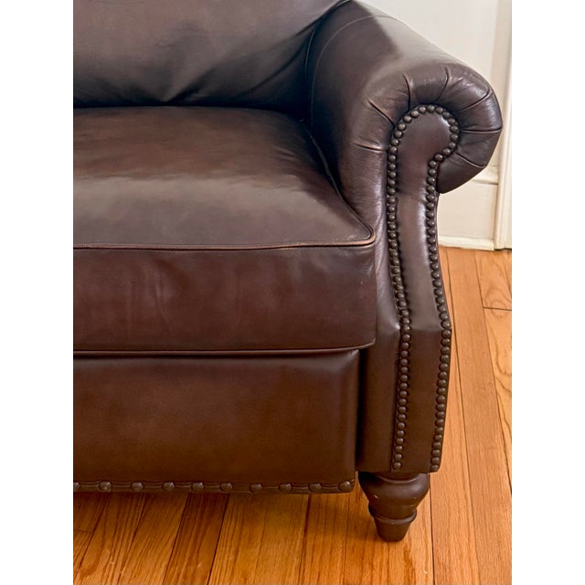 1990s Bernhardt Leather Recliner Club Chair For Sale - Image 13 of 14