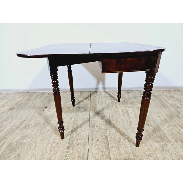 Wood Antique Card Game Table in Mahogany, 1800s For Sale - Image 7 of 18