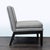 West Elm West Elm Modern Gray Leather Slipper Chair With Dark Wood Legs For Sale - Image 4 of 6