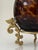 Late 20th Century Vintage Decorative Amber Tortoiseshell Glass Egg on Gilt Metal Stand For Sale - Image 5 of 10