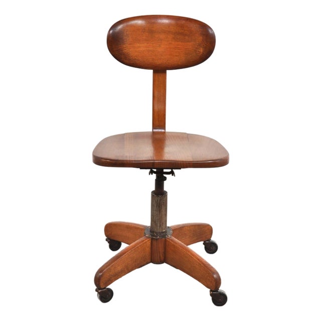 Vintage Desk Chair on Wheels by Albert Stoll for Stoll Giroflex, 1930s For Sale