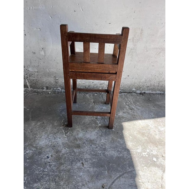 Brutalist Oak Childrens Chair, 1960s For Sale - Image 4 of 10
