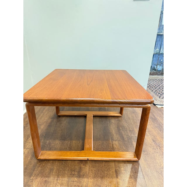 Brown 1970s Floating Top Teak Coffee Table For Sale - Image 8 of 11