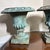 Vintage Pair French Country Cast Iron Verdigris Green Garden Urns Planters For Sale - Image 4 of 8