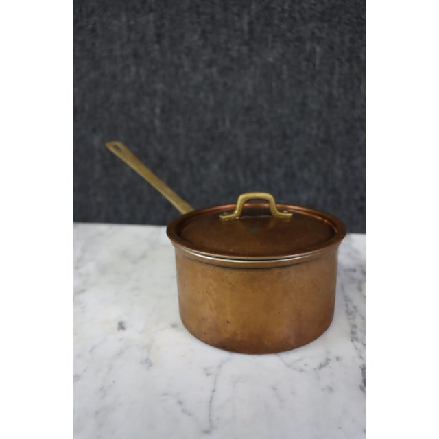 Contemporary Copper Sauce Pot W/ Lid, For Sale - Image 3 of 7