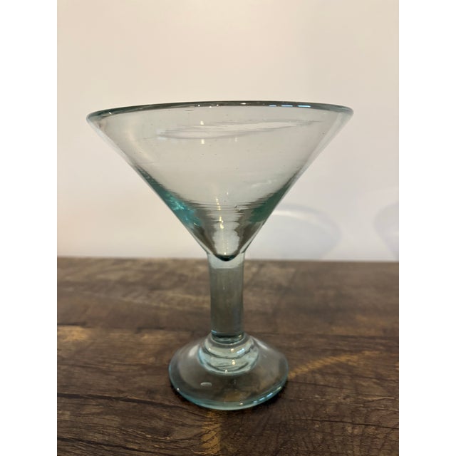 Mexican Handblown Martini Glass Set - 2 pcs For Sale - Image 3 of 7