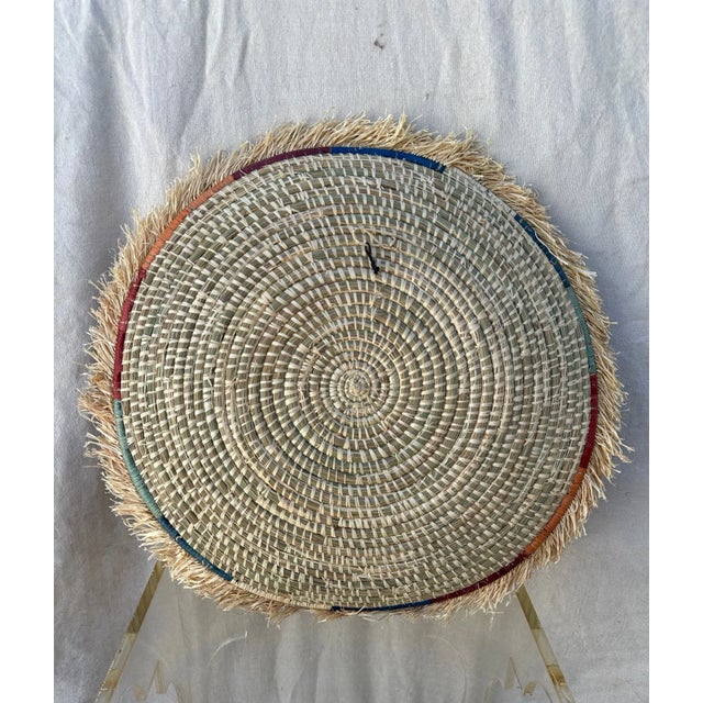 Boho Woven Dried Seagrass Wall Accent For Sale In Palm Springs - Image 6 of 6