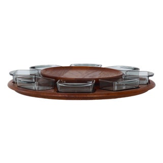 Danish Lazy Susan Snack Tray from Digsmed, Denmark, 1960s, Set of 9 For Sale