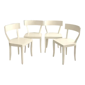 Custom Set 4 Redford House "Thomas" Lacquered Wood Klismos Dining Side Chairs