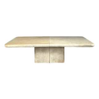 Large Vintage Goatskin Extension Dining Table For Sale