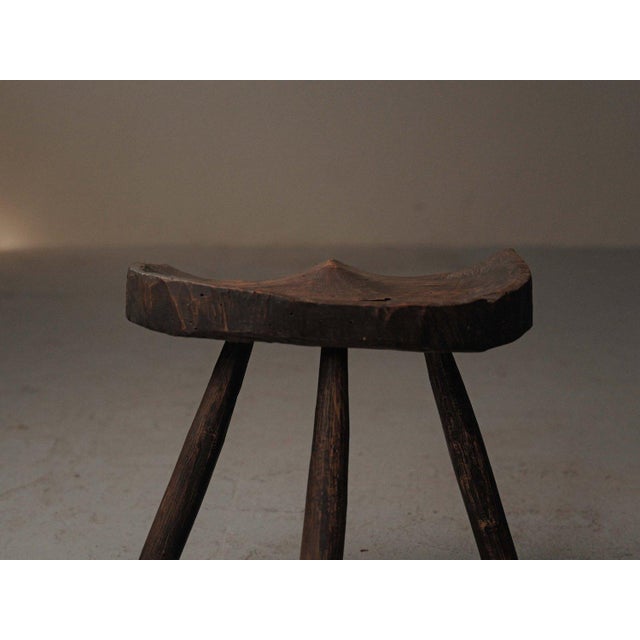 Primitive Milking Stool in Wood, France, 1900 For Sale - Image 12 of 14