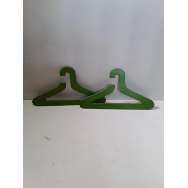 Vintage Green Plywood Hangers, Set of 2, in Good conditions. Designed 1970 to 1979