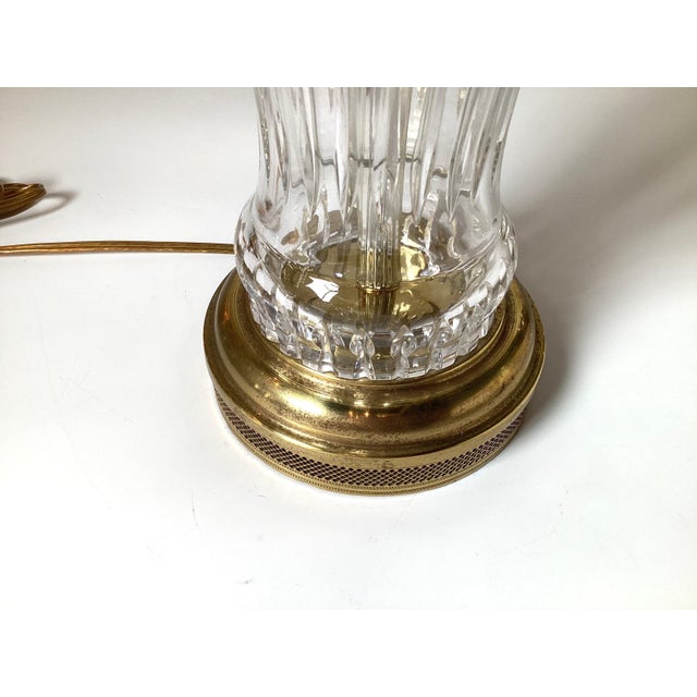 A Pair of Water Clear Crystal Table Lamps Hollywood Regency For Sale - Image 4 of 8