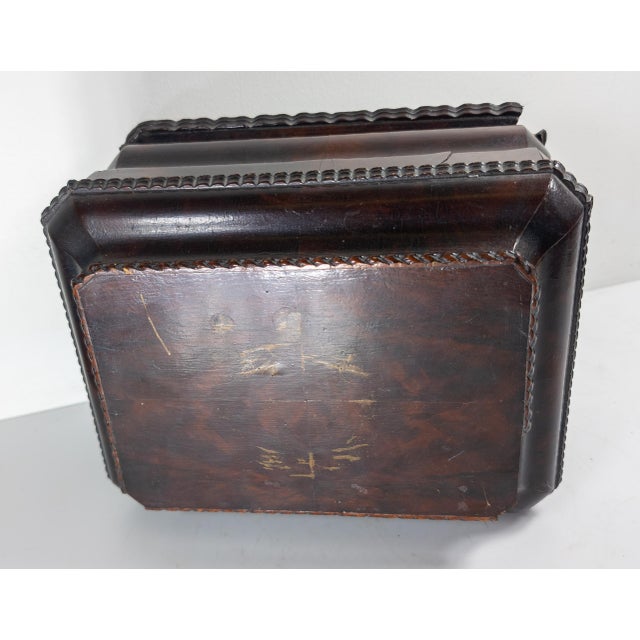 19th Century English Regency Sarcophagus Form Tea Caddy Box With Mahogany Veneer For Sale - Image 9 of 18