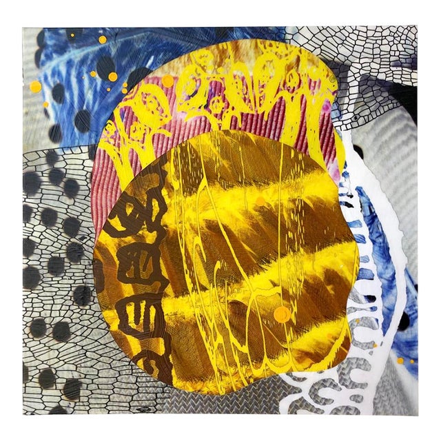 "Yellow Adrift" by Michael DesRosiers Abstract Mixed Media on a MDF Panel (2025) For Sale