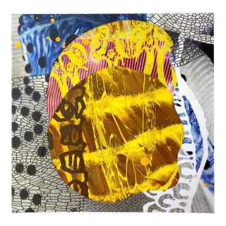 "Yellow Adrift" by Michael DesRosiers Abstract Mixed Media on MDF Panel (2025) For Sale
