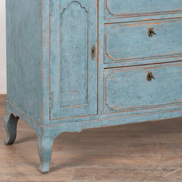 Swedish 19th Century Blue Painted Small Sideboard Console For Sale - Image 13 of 16