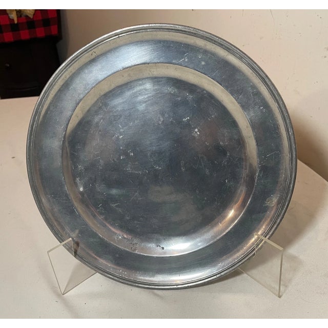 Rare Antique 18th Century European French Forged Pewter Dinner Plate Dish For Sale - Image 4 of 7