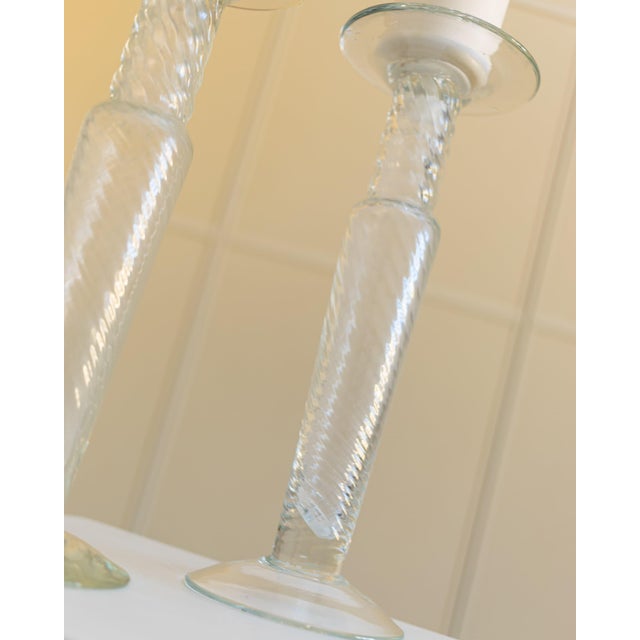 Set made of 2 classic vintage candleholders from the early 1960s by Franco Moretti designed in Murano and made by hand....