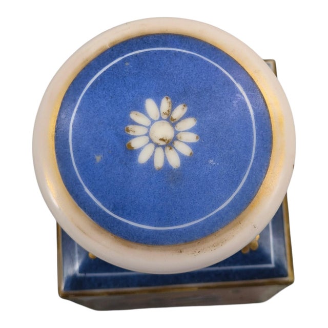 Ceramic French Bleu De Roi Perfume Bottles attributed to Jacob Petit, 1830s, Set of 2 For Sale - Image 7 of 18