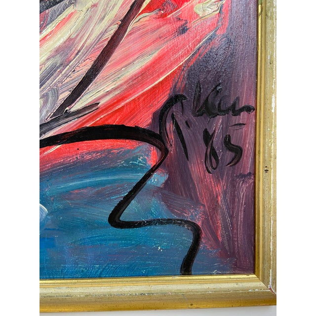 Abstract Original 1985 Peter Keil Acrylic on Canvas, Framed For Sale - Image 3 of 12
