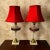 Victorian Era Etched Cranberry Glass Boudoir Table Lamps Pair For Sale - Image 10 of 12
