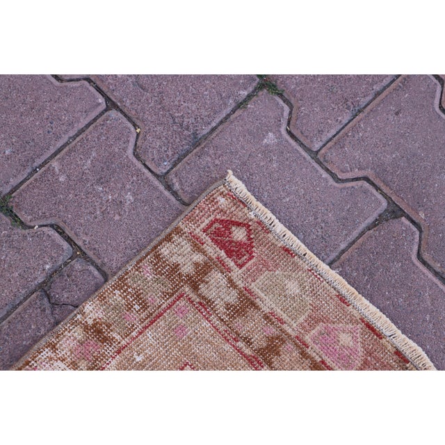 1960s Traditional Cappadocia Handmade Oushak Doormat Rug For Sale In Sacramento - Image 6 of 10