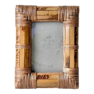 Bamboo and Rattan Picture Frame: Fits 4" X 6" For Sale