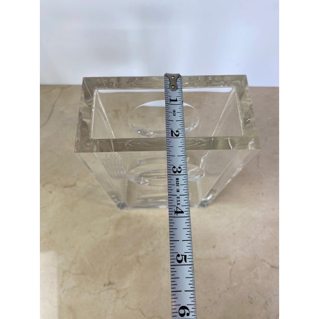 Vintage Guzzini Lucite Block Vase, Italian Space Age, Signed For Sale - Image 11 of 12
