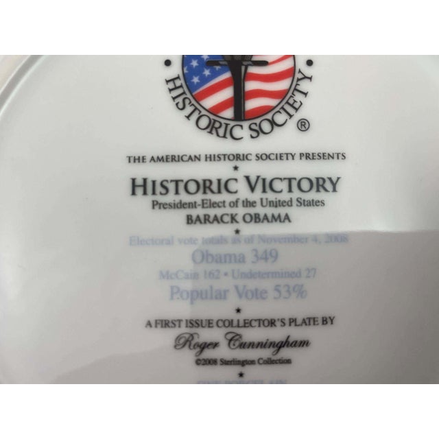 Early 21st Century Barack Obama Historic Victory Collectible Plate Limited Edition 2008 For Sale - Image 5 of 14