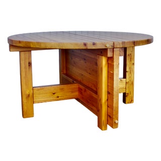 Large Modern Danish Table in Pine by Tage Poulsen, 1970 For Sale