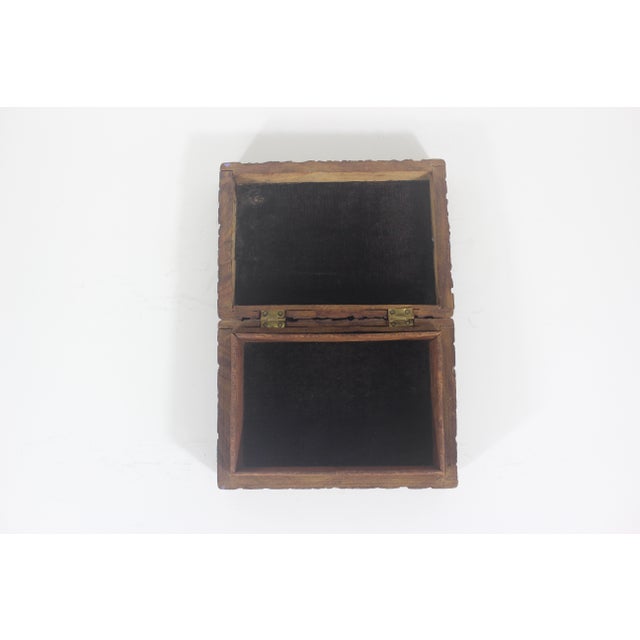 1960s Vintage Carved Wood Box For Sale - Image 5 of 11