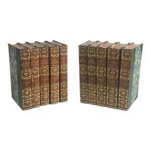 Antique Leather Bindings - American History Books by Harvard Professor John Fiske - 10 Volumes