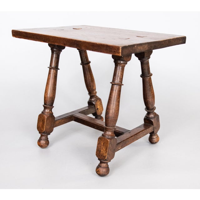 Antique 19th Century English Oak Joint Stools Side Tables - A Pair For Sale In Houston - Image 6 of 12